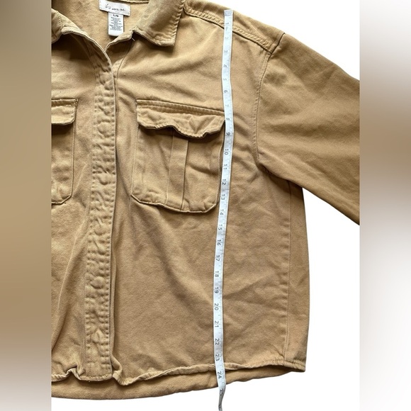 if it were me button down utility jacket beige size large - Picture 4 of 4